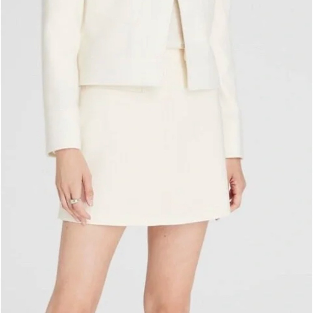Club Monoco Tweed Mini Skirt in Ivory Size 4